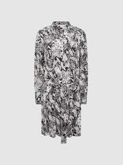 Reiss Dresses | Scarlett Animal Print Mini Dress Black/white - Women