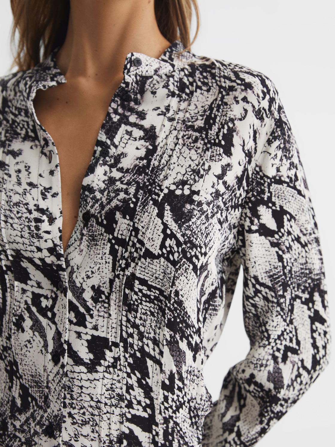 Reiss Dresses | Scarlett Animal Print Mini Dress Black/white - Women