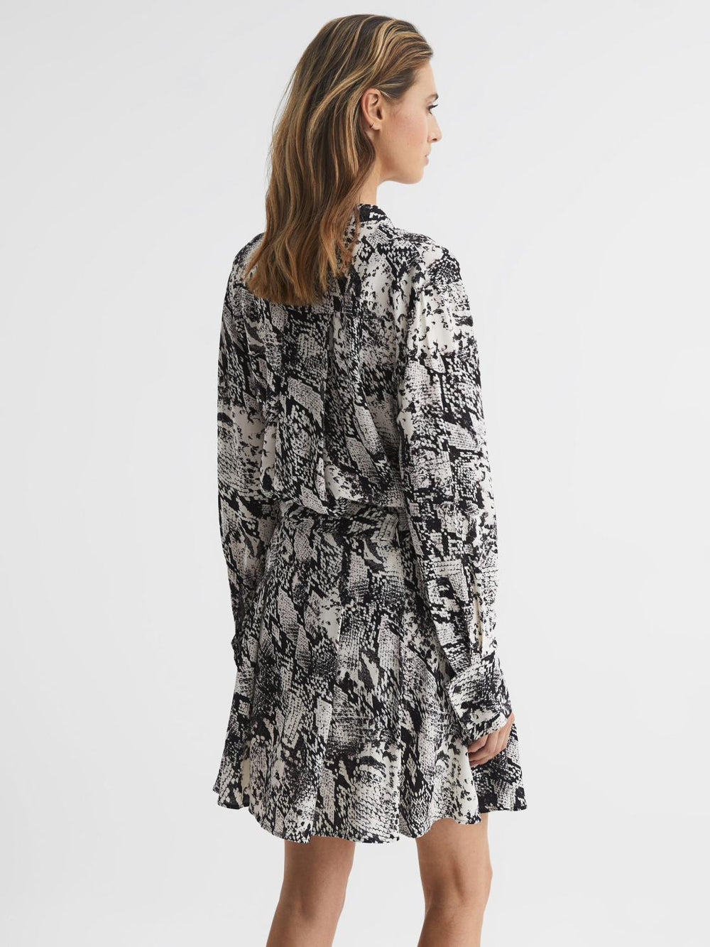 Reiss Dresses | Scarlett Animal Print Mini Dress Black/white - Women