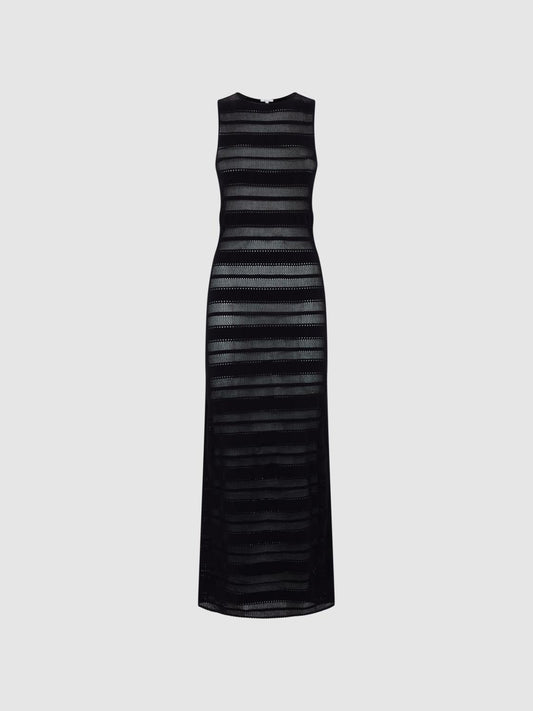 Reiss Dresses | Seraphina Knitted Midi Dress Black - Women
