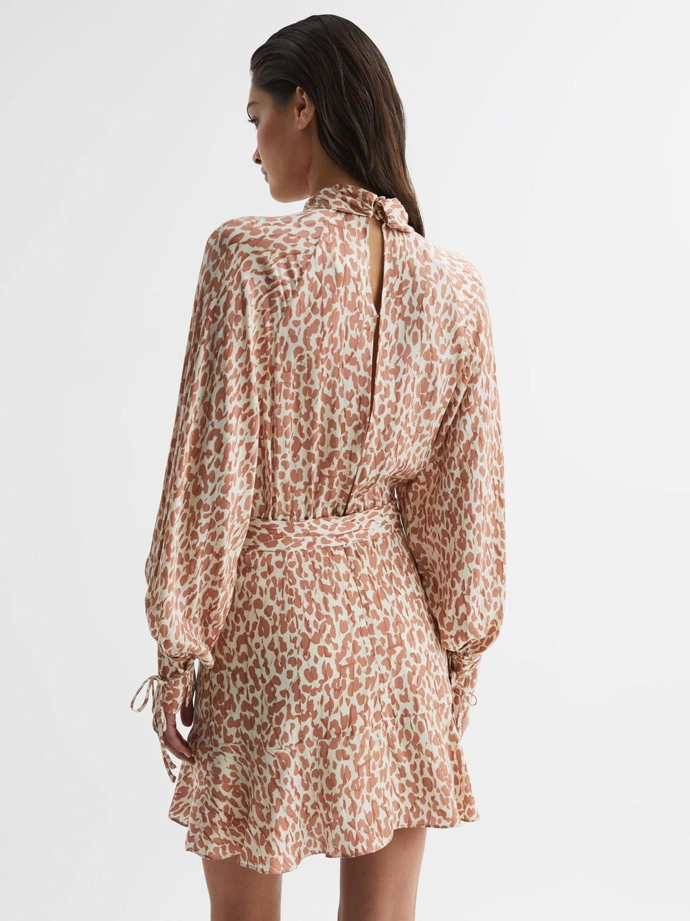 Reiss Dresses | Teya Animal Print Mini Dress Neutral - Women