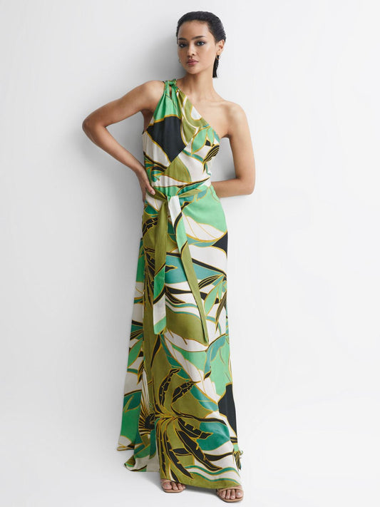 Reiss Dresses | Tina Jungle Print Maxi Dress Green - Women
