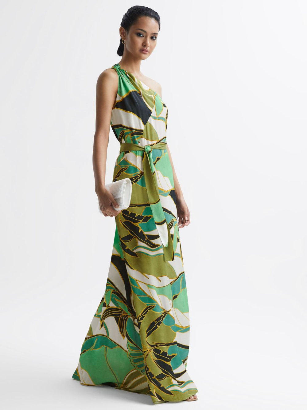 Reiss Dresses | Tina Jungle Print Maxi Dress Green - Women