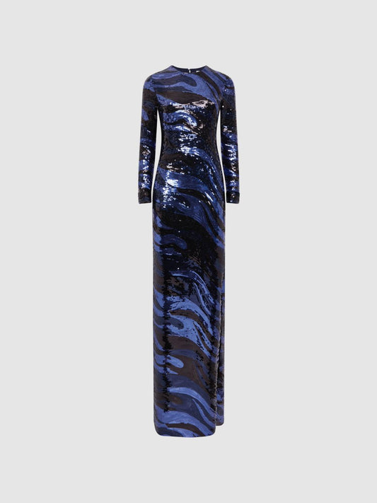 Reiss Dresses | Whitney Halston Sequin Maxi Dress Black Multi - Women