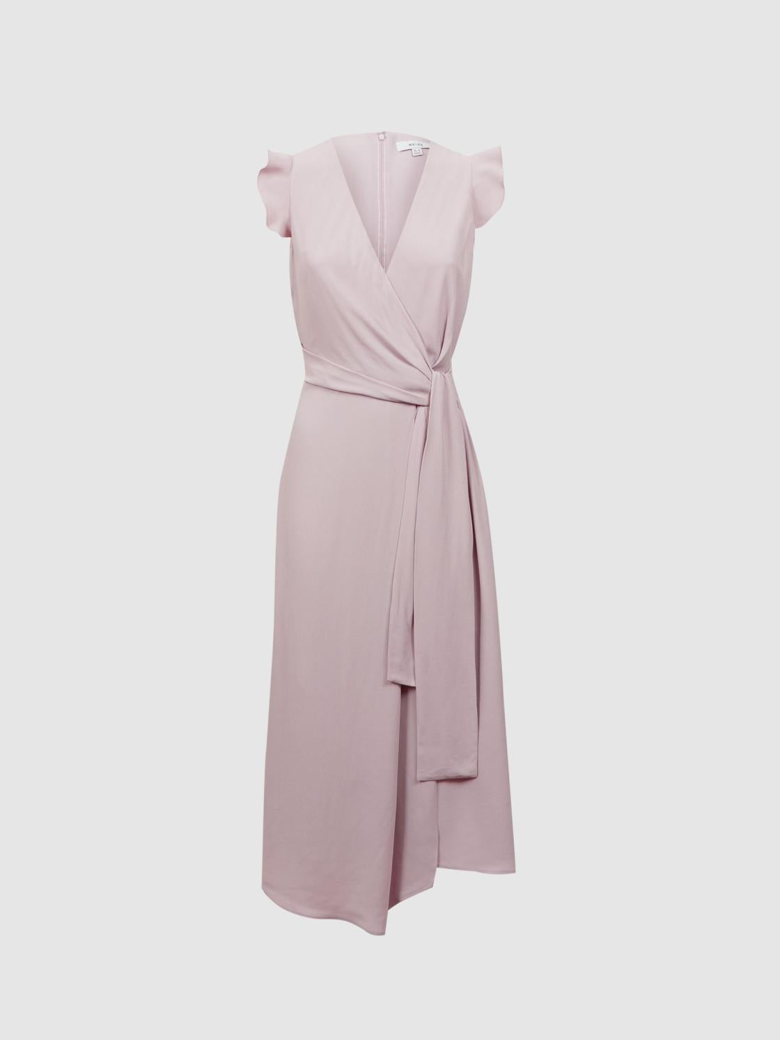 Reiss Dresses | Willow Wrap Tie Midi Dress Lilac - Women