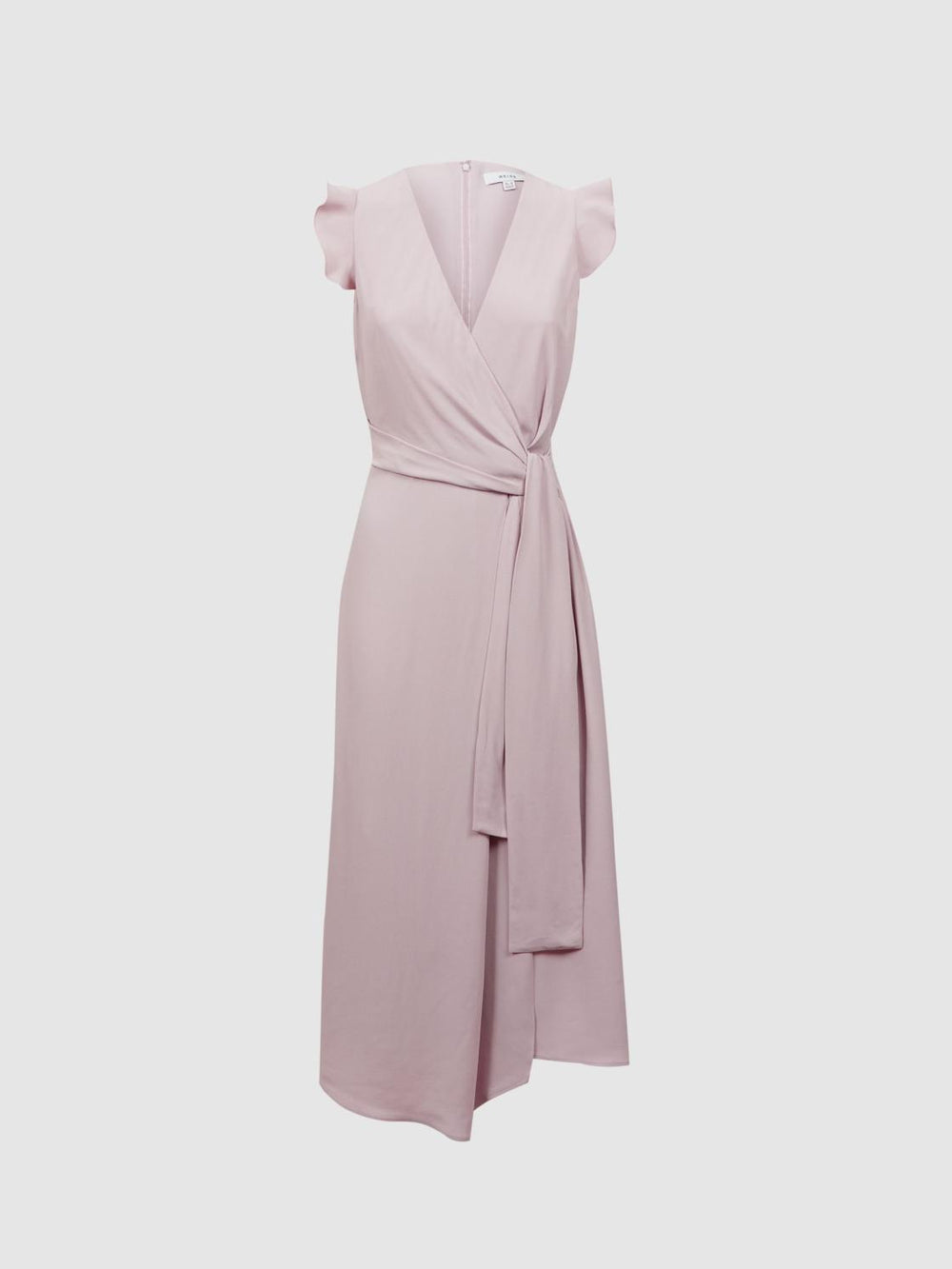 Reiss Dresses | Willow Wrap Tie Midi Dress Lilac - Women