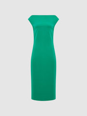 Reiss Dresses | Zaria Off-Shoulder Bodycon Midi Dress Green - Women