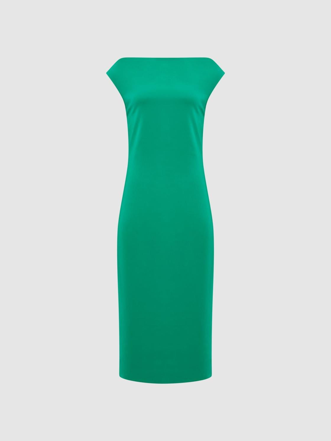 Reiss Dresses | Zaria Off-Shoulder Bodycon Midi Dress Green - Women