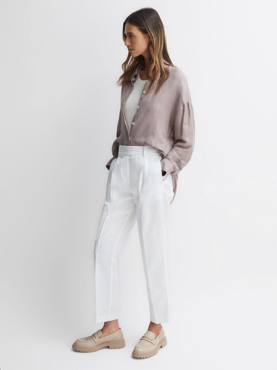 Reiss Flats | Adele Leather Chunky Cleated Loafers Black - Women