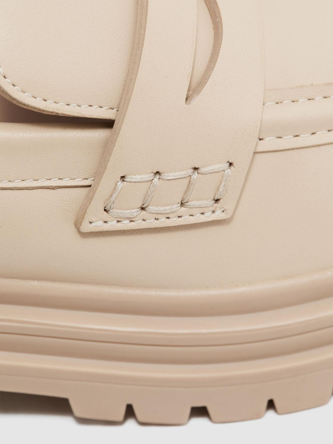 Reiss Flats | Adele Leather Chunky Cleated Loafers Black - Women