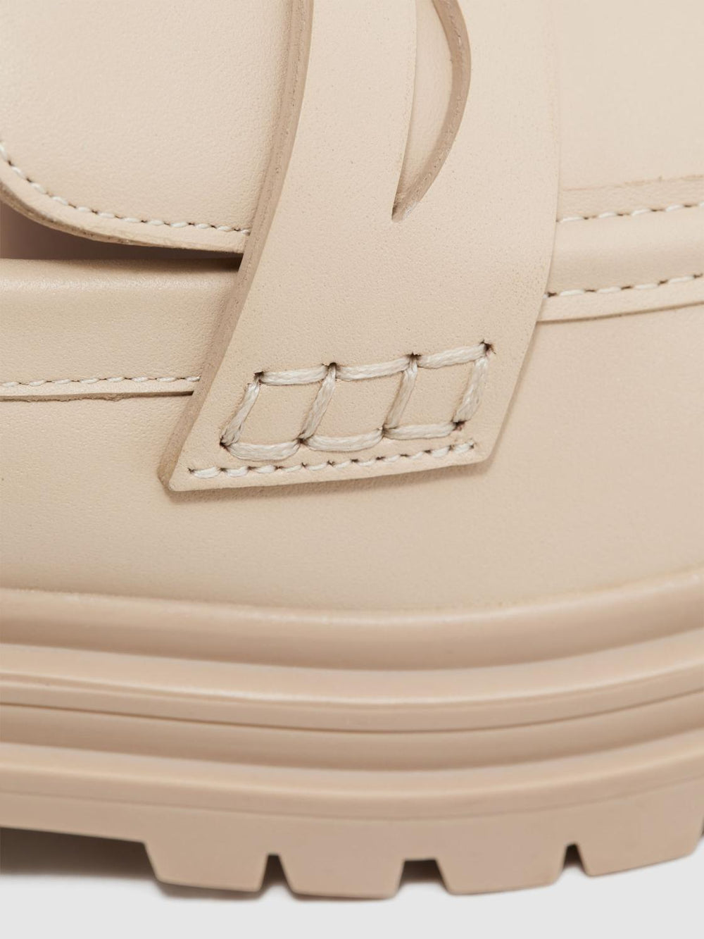 Reiss Flats | Adele Leather Chunky Cleated Loafers Black - Women