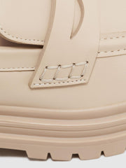 Reiss Flats | Adele Leather Chunky Cleated Loafers Black - Women