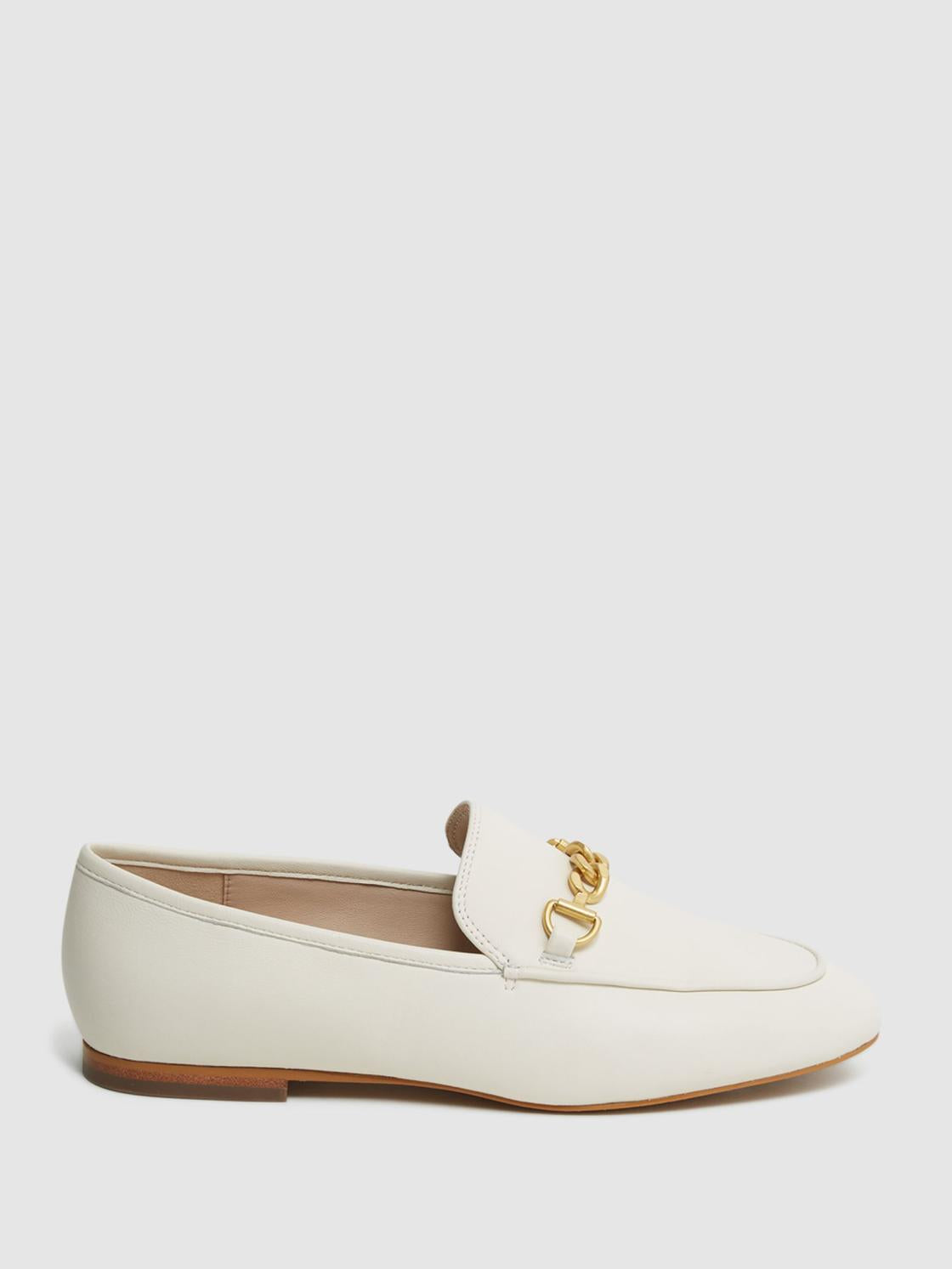 Reiss Flats | Evan Chain Detail Loafers Black - Women