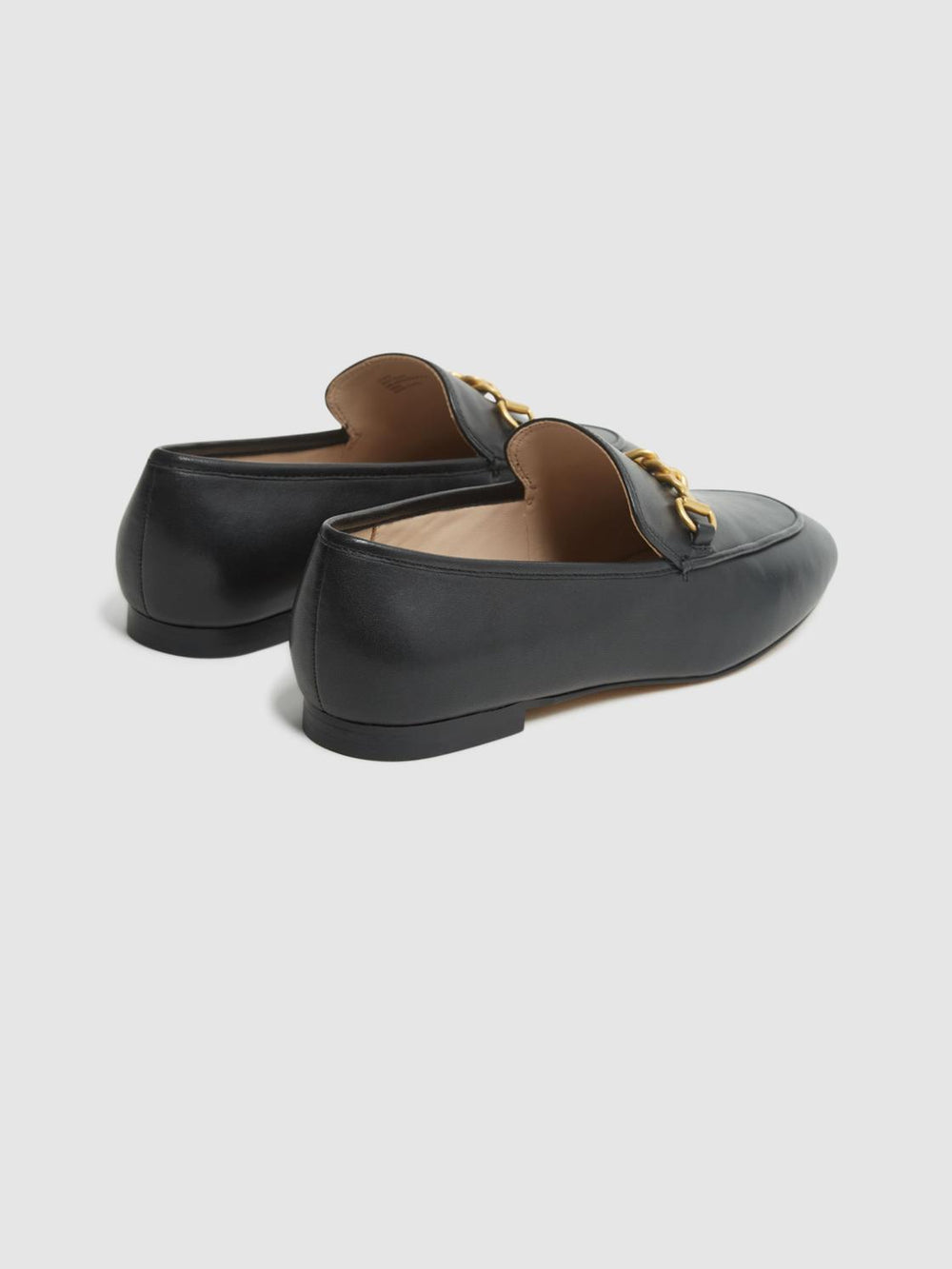 Reiss Flats | Evan Chain Detail Loafers Black - Women