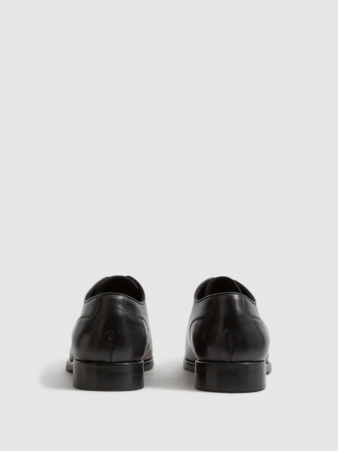 Reiss Formal Shoes | Bay Leather Whole Cut Shoes Black - Men