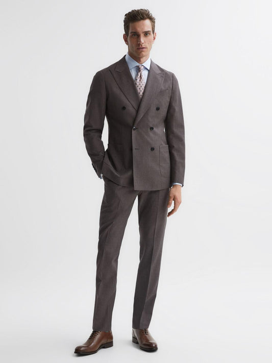 Reiss Formal Shoes | Bay Leather Whole Cut Shoes Dark Brown - Men