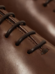 Reiss Formal Shoes | Bay Leather Whole Cut Shoes Dark Brown - Men