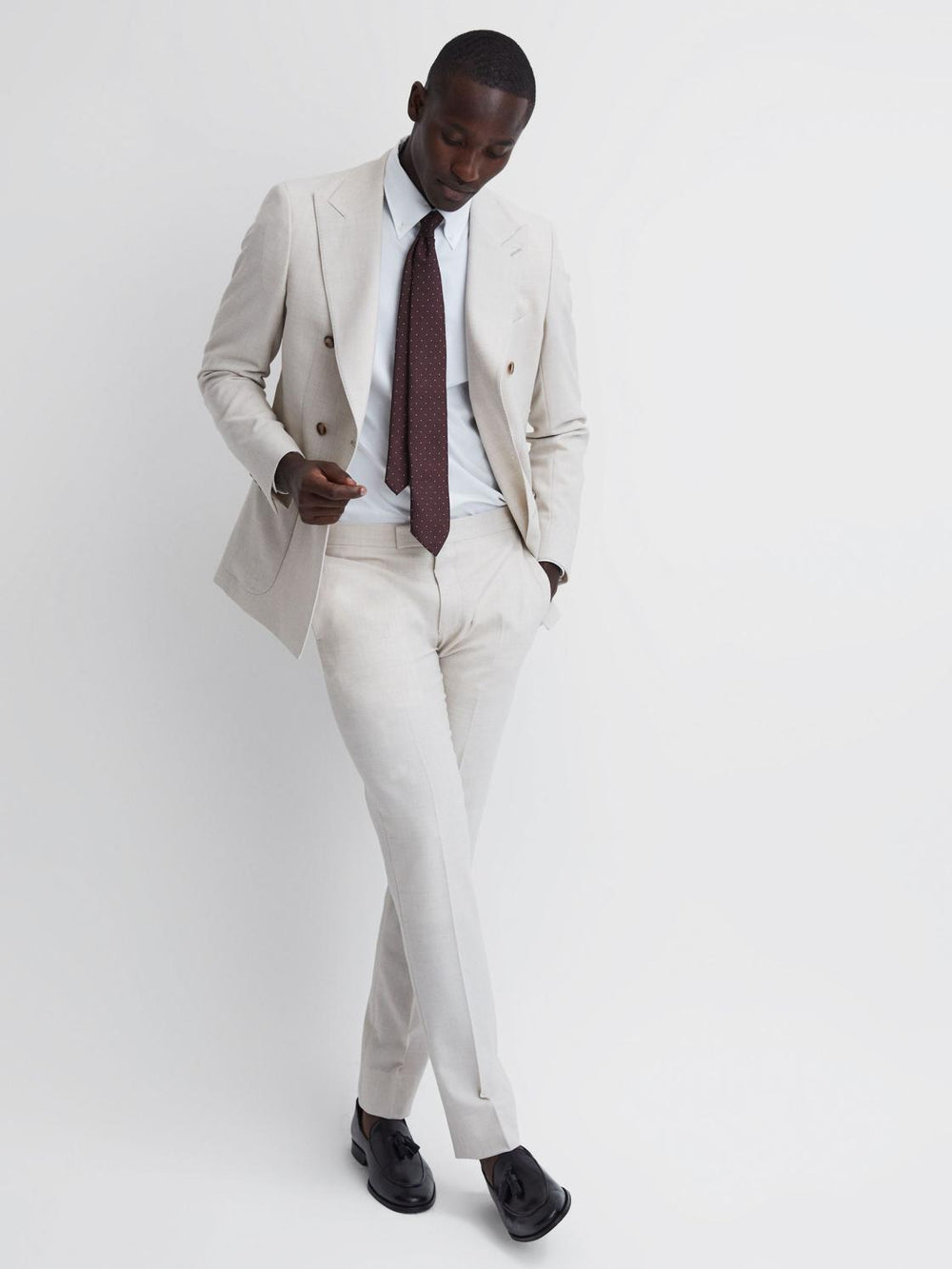 Reiss Formal Shoes | Windsor Suede Tassel Loafers Black - Men