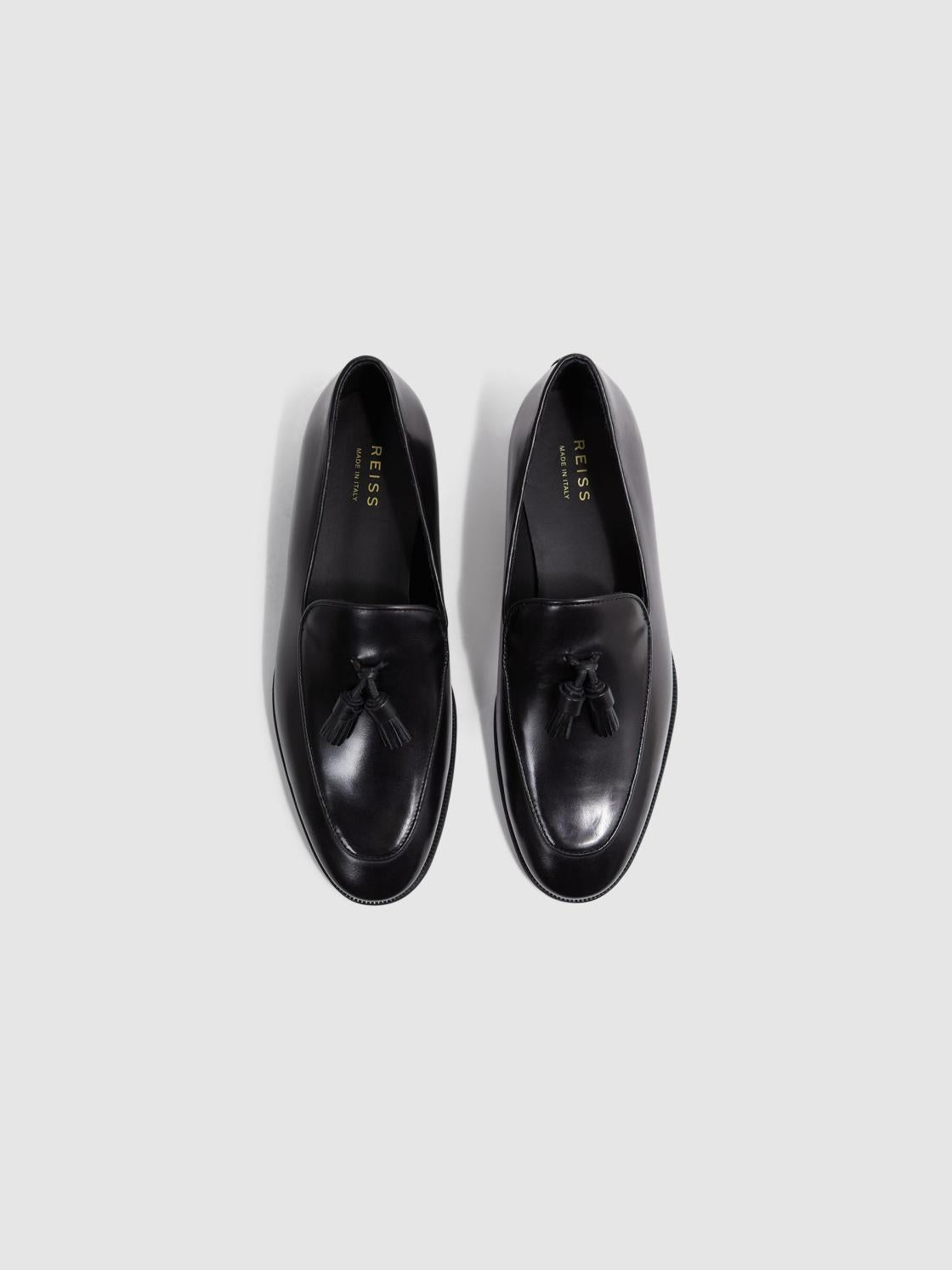 Reiss Formal Shoes | Windsor Suede Tassel Loafers Black - Men