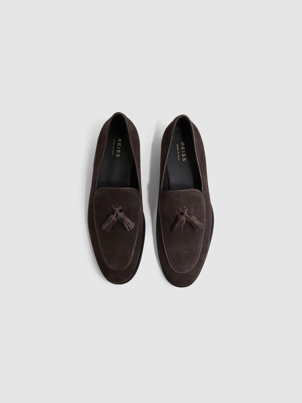 Reiss Formal Shoes | Windsor Suede Tassel Loafers Chocolate - Men