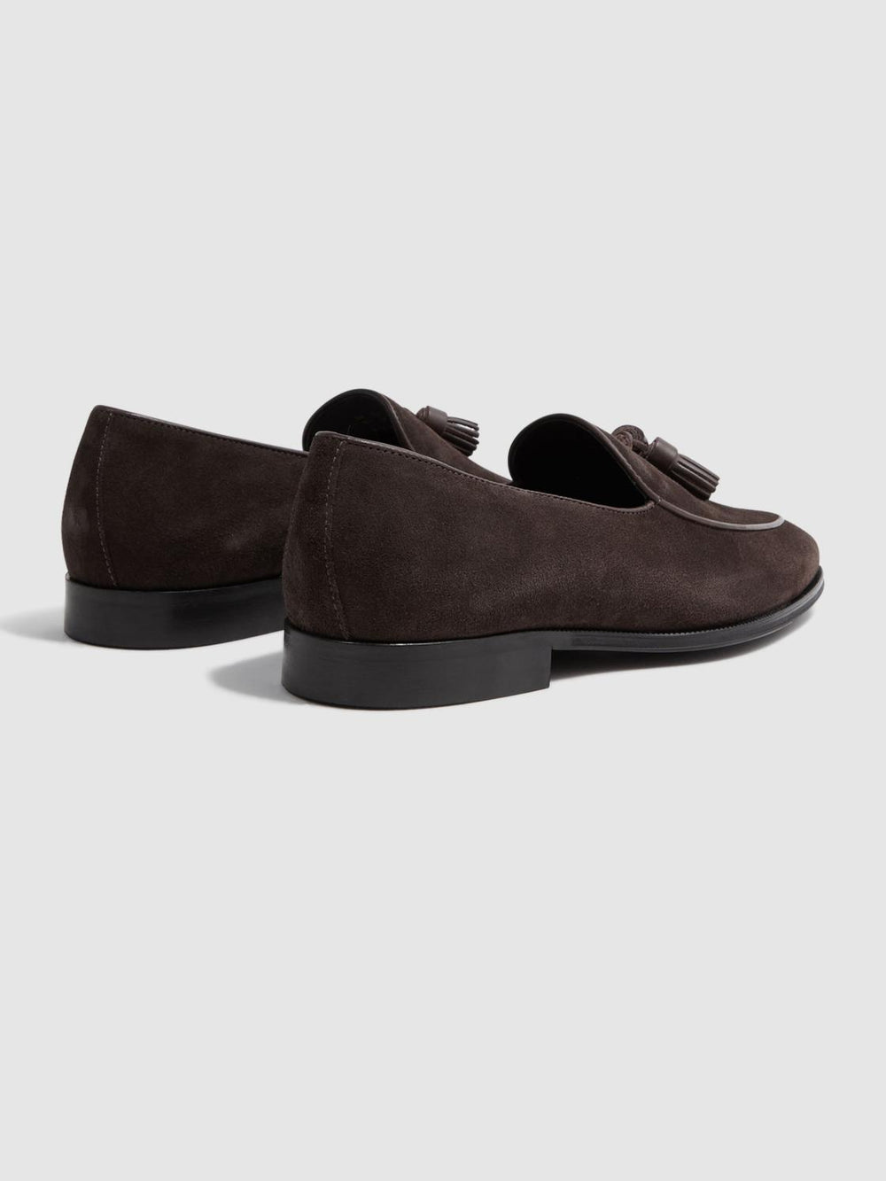Reiss Formal Shoes | Windsor Suede Tassel Loafers Chocolate - Men