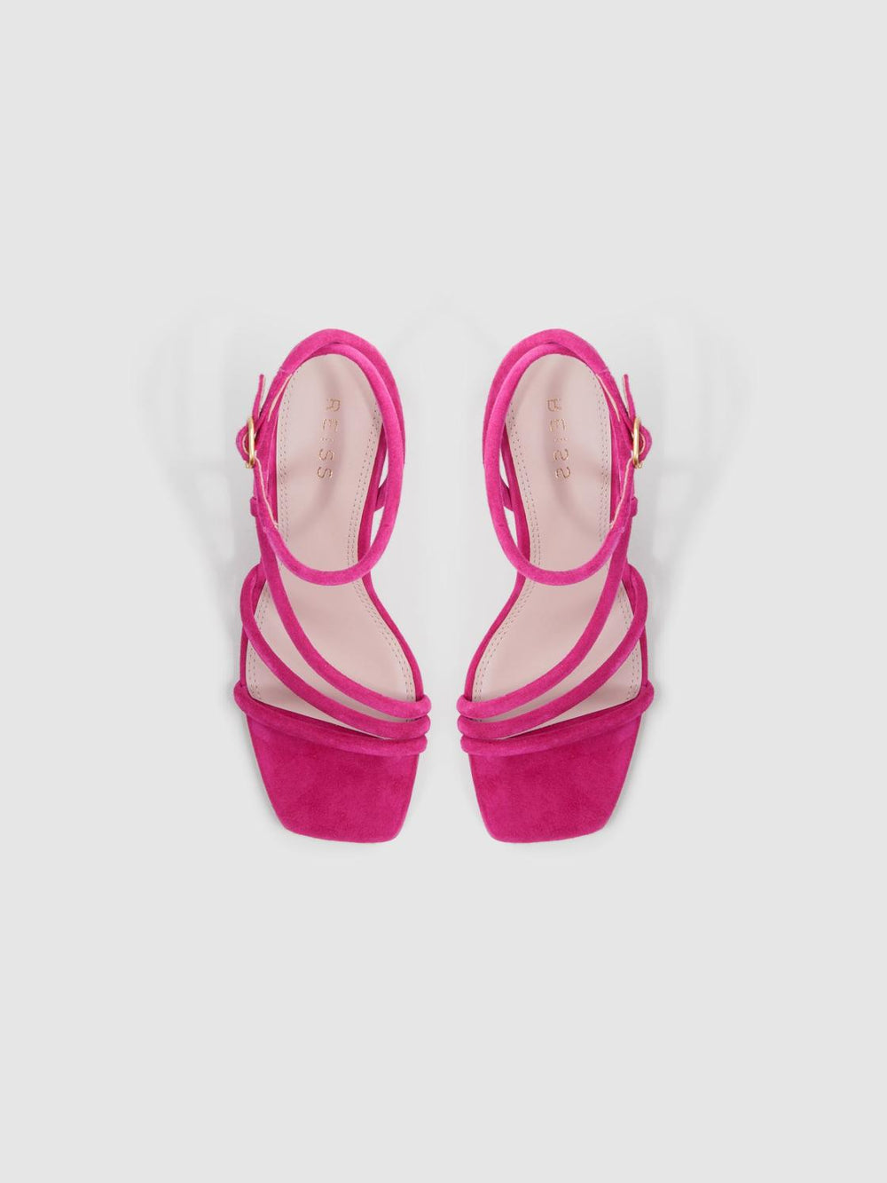 Reiss Heels | Cassie Suede Strappy Wedge Heels Pink - Women