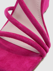 Reiss Heels | Cassie Suede Strappy Wedge Heels Pink - Women