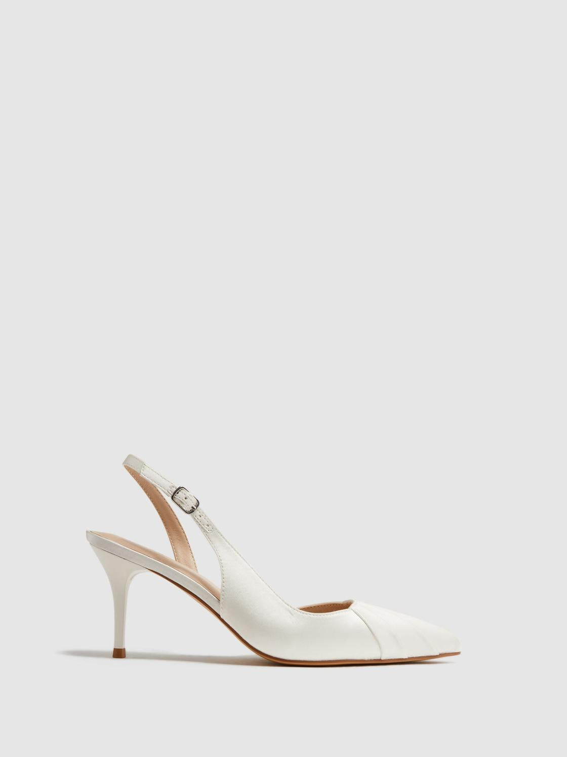 Reiss Heels | Cecily Pointed Court Shoes Off White - Women