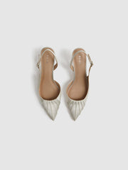 Reiss Heels | Cecily Pointed Court Shoes Off White - Women