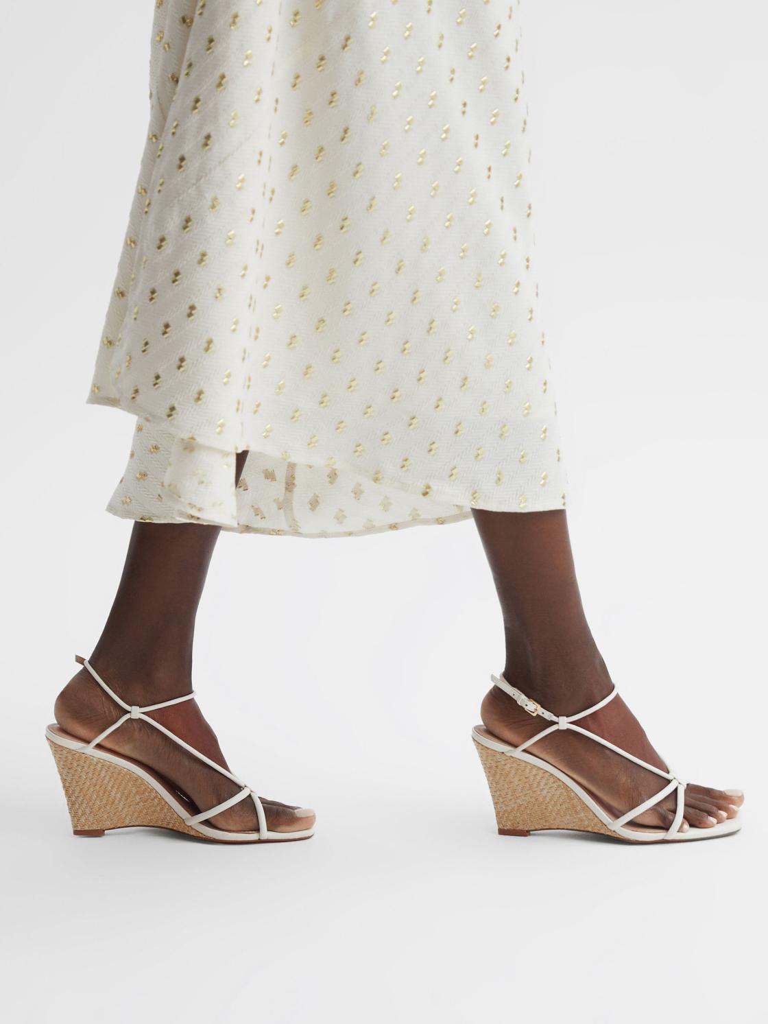 Reiss Heels | Daisey Strappy Wedge Heels Black - Women