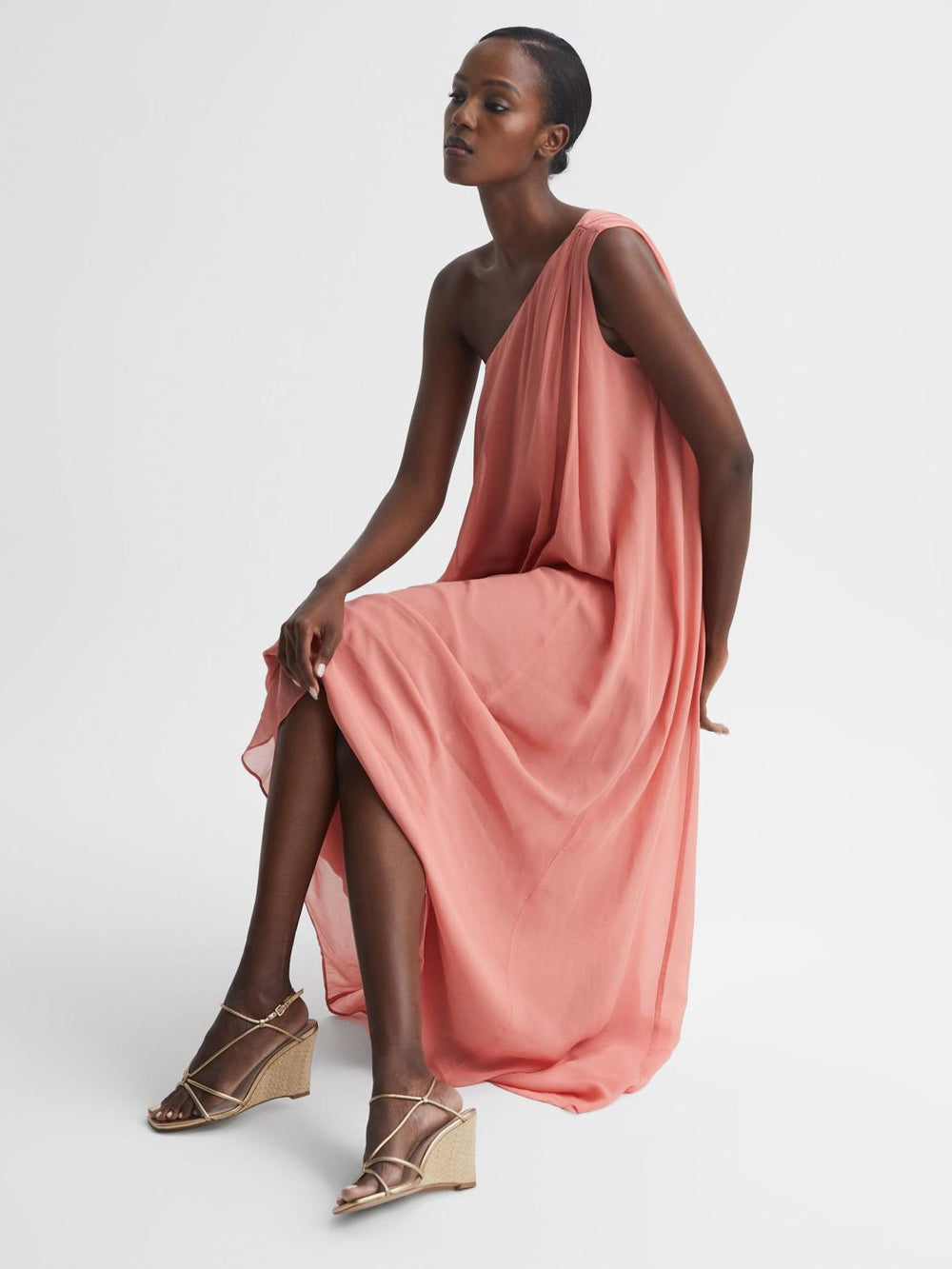 Reiss Heels | Daisey Strappy Wedge Heels Black - Women