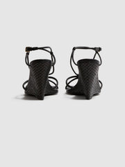 Reiss Heels | Daisey Strappy Wedge Heels Black - Women