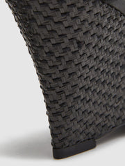 Reiss Heels | Daisey Strappy Wedge Heels Black - Women