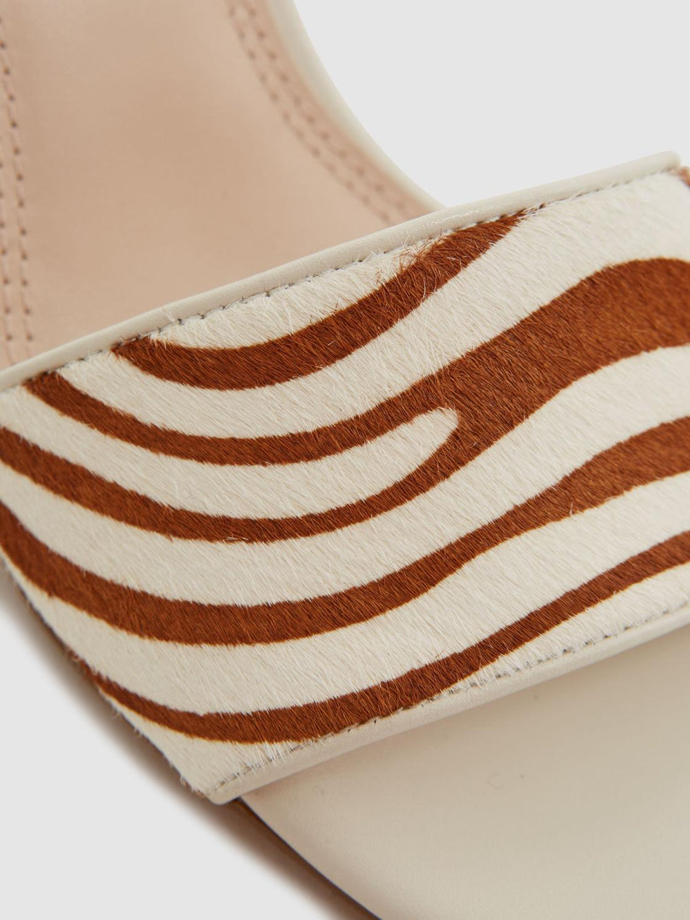 Reiss Heels | Dania Open Toe Leather Heeled Mules Off White - Women