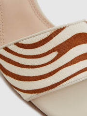 Reiss Heels | Dania Open Toe Leather Heeled Mules Off White - Women