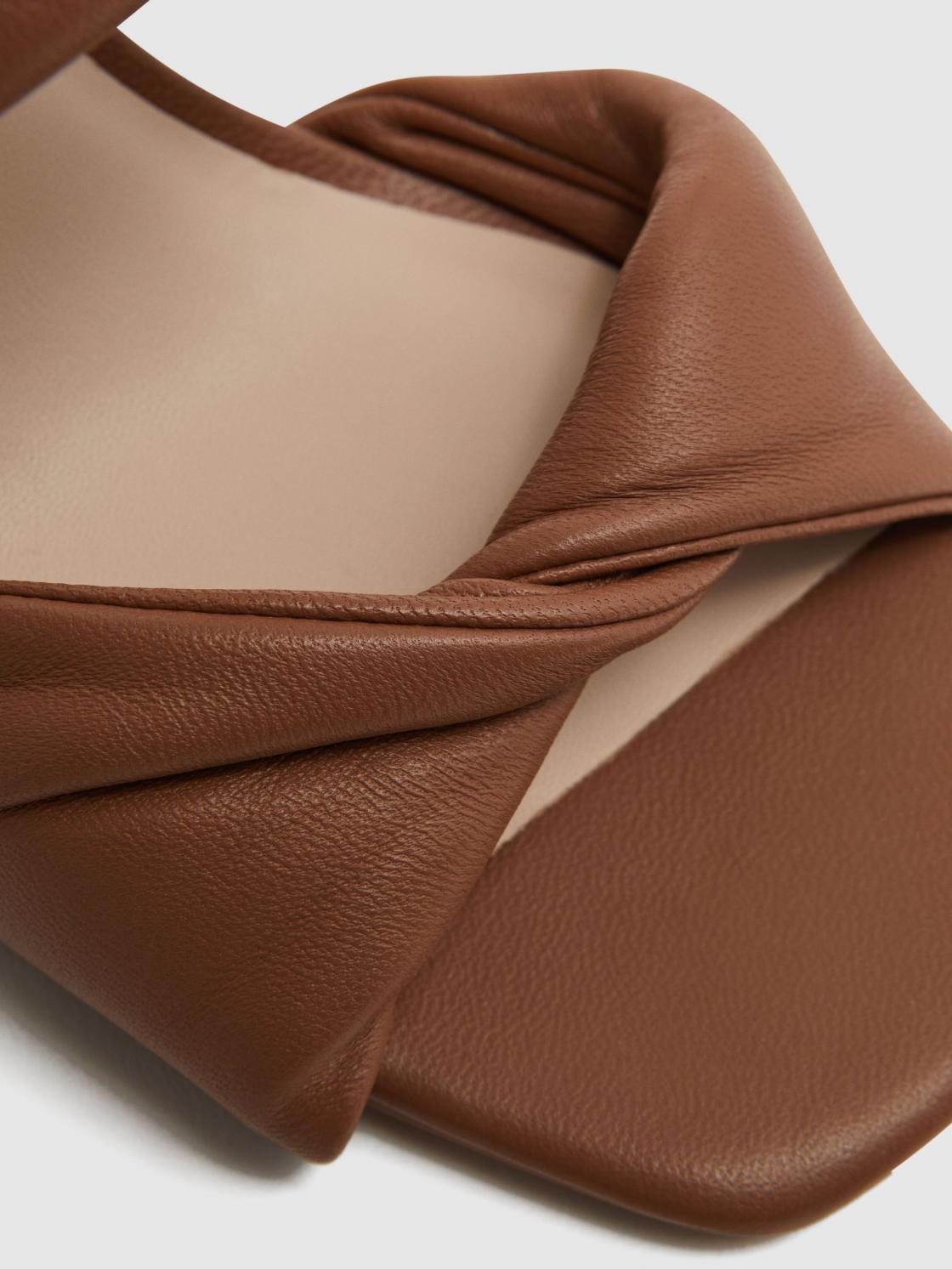 Reiss Heels | Eliza Block Heel Leather Sandals Nude - Women