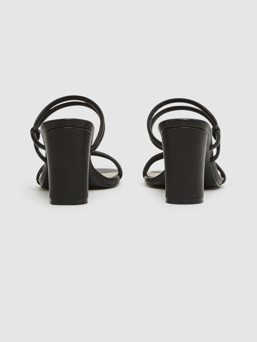 Reiss Heels | Emmy Leather Strappy Block Heels Almond - Women