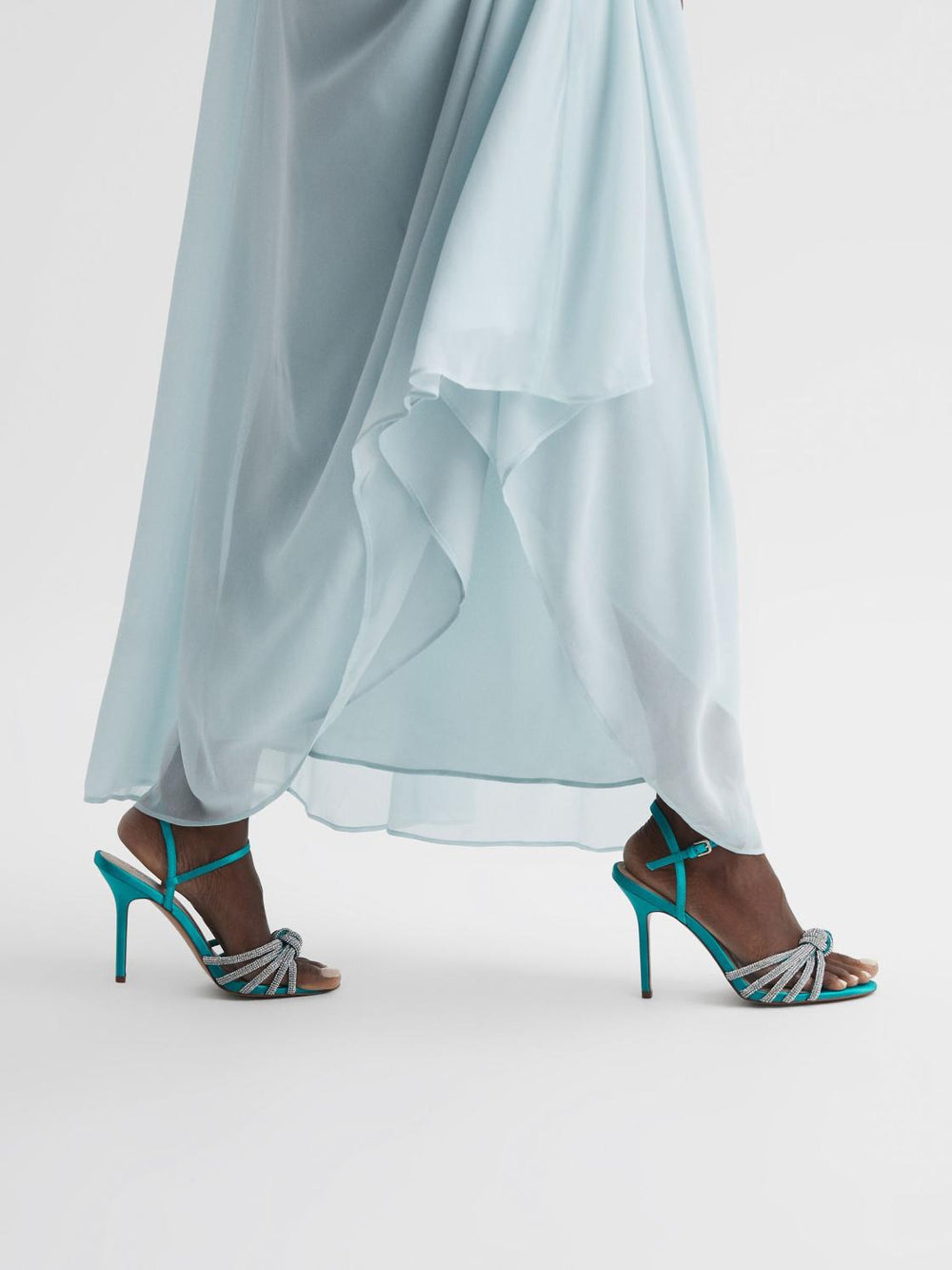 Reiss Heels | Estel Embellished Heeled Sandals Blue - Women