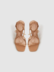 Reiss Heels | Kate Leather Strappy High Heel Sandals Biscuit - Women