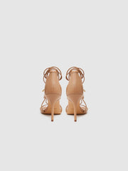 Reiss Heels | Kate Leather Strappy High Heel Sandals Biscuit - Women