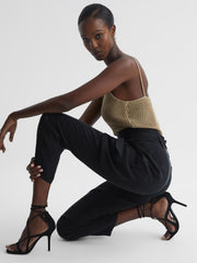 Reiss Heels | Kate Leather Strappy High Heel Sandals Black - Women