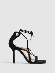 Reiss Heels | Kate Leather Strappy High Heel Sandals Black - Women