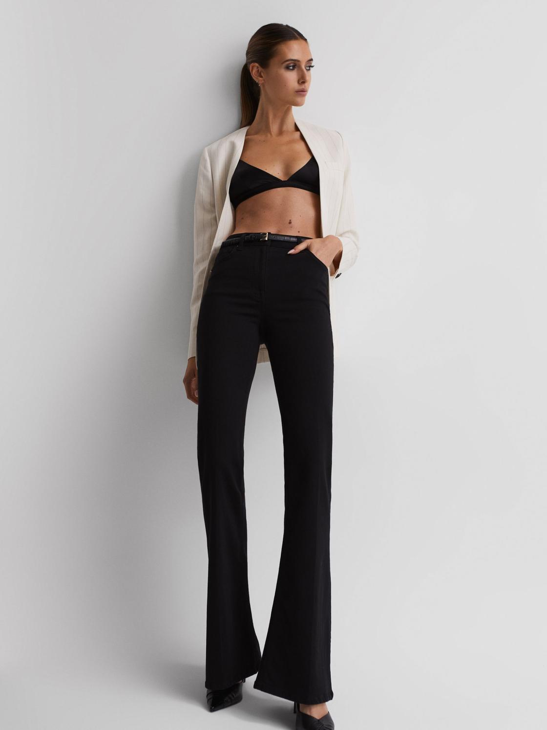 Reiss Jeans | Beau High Rise Skinny Flared Jeans Black - Women