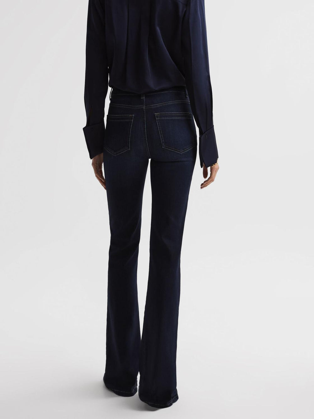 Reiss Jeans | Beau High Rise Skinny Flared Jeans Dark Indigo - Women