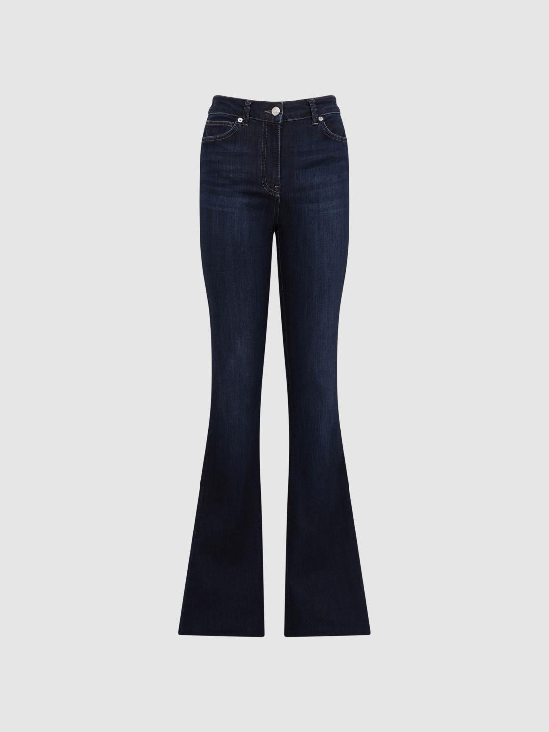 Reiss Jeans | Beau High Rise Skinny Flared Jeans Dark Indigo - Women