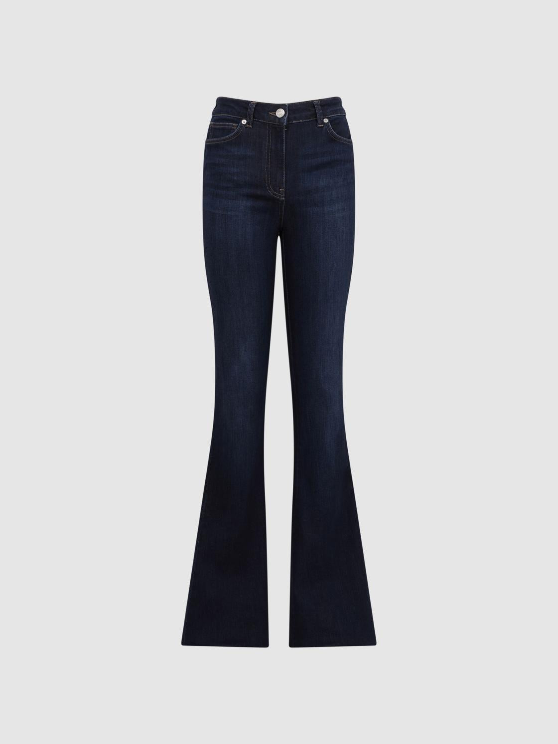 Reiss Jeans | Beau High Rise Skinny Flared Jeans Dark Indigo - Women