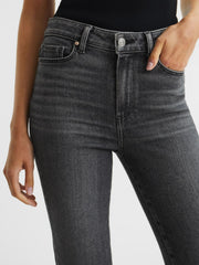 Reiss Jeans | Cindy Paige Cindy Straight Leg Raw Hem Jeans Washed Black - Women