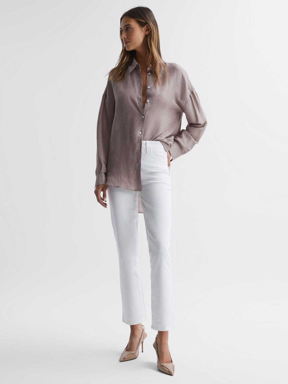 Reiss Jeans | Cindy Paige Straight Leg High Rise Jeans Crisp White - Women