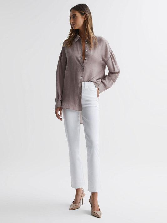 Reiss Jeans | Cindy Paige Straight Leg High Rise Jeans Crisp White - Women