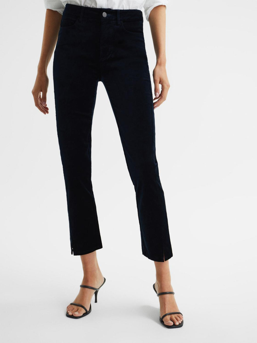 Reiss Jeans | Cindy Twisted Seam Velvet Jeans Dark Navy - Women